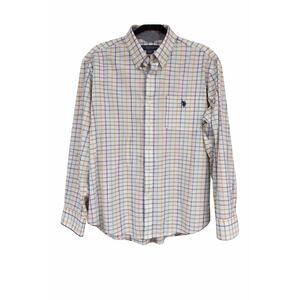 U.S. Polo Assn Mens XL Plaid Button Down Shirt Preppy Coastal Prep Cotton Logo